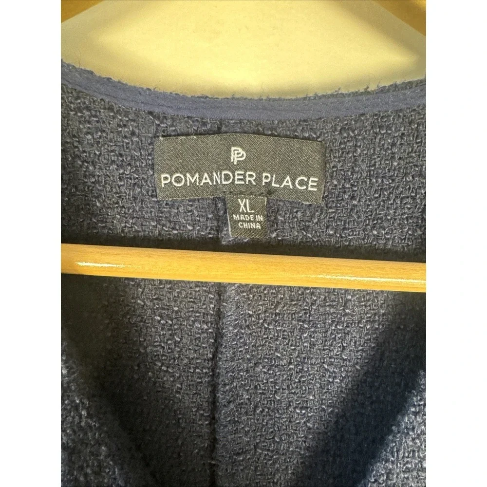 Pomander Place Tuckernuck Navy Blue Textured Myla Romper Women's Size XL
